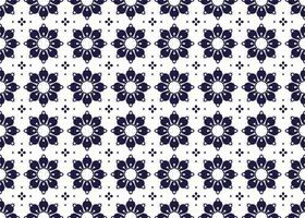 symbool meetkundig wit bloemen ontwerp Aan donker blauw achtergrond naadloos kleding stof etnisch patroon voor kleding tapijt behang omhulsel enz. vector