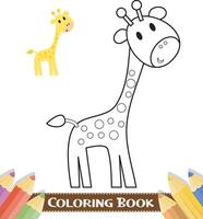 hand getekend schattig dieren kleuren boek vector