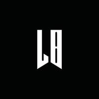 lb logo monogram met embleem stijl geïsoleerd op zwarte achtergrond vector