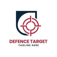 verdediging doelwit logo ontwerp creatief vector sjabloon