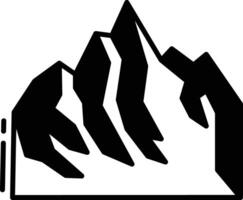 butte berg glyph en lijn vector illustratie