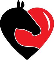 liefde met paard idee vector logo ontwerp