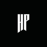hp logo monogram met embleem stijl geïsoleerd op zwarte achtergrond vector