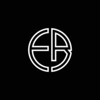 eb monogram logo cirkel lint stijl overzicht ontwerpsjabloon vector