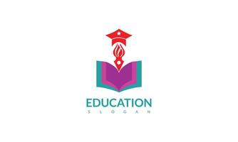 onderwijs logo symbool. modern logo ontwerp met boek icoon en economisch tabel vector
