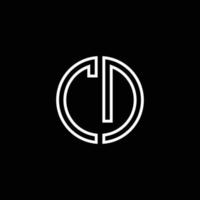 cd monogram logo cirkel lint stijl schets ontwerpsjabloon vector