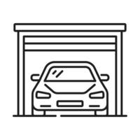 voertuig parkeren en garage onderhoud lijn icoon vector