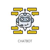 kunstmatig intelligentie- Chatbot lijn kleur icoon vector