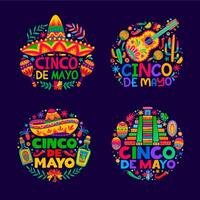 Mexicaans cinco de mayo vakantie vector etiketten
