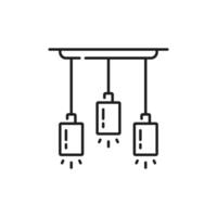 hanger LED lampen lijn icoon, plafond schijnwerpers vector