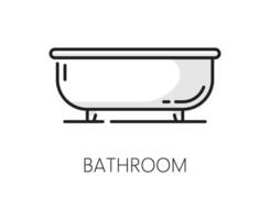 huis badkamer, echt landgoed dun lijn icoon vector