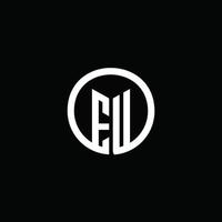 eu monogram logo geïsoleerd met een draaiende cirkel vector
