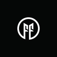 ff monogram logo geïsoleerd met een draaiende cirkel vector