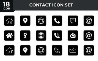 bedrijf kaart icoon set, contact informatie icoon, vector illustratie
