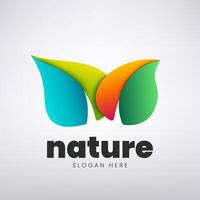 natuur blad logo ontwerp, creatief eco bedrijf, vector illustratie