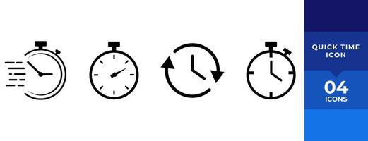 timer pictogrammen set. snel tijd of deadline icoon. uitdrukken onderhoud symbool. countdown timer en stopwatch pictogrammen geïsoleerd Aan wit. vector illustratie.