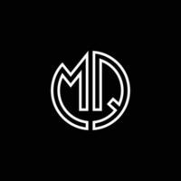 mq monogram logo cirkel lint stijl overzicht ontwerpsjabloon vector