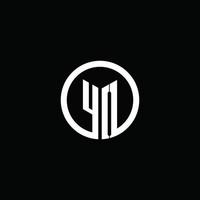 yo monogram logo geïsoleerd met een draaiende cirkel vector