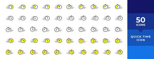 timer pictogrammen set. snel tijd of deadline icoon. uitdrukken onderhoud symbool. countdown timer en stopwatch pictogrammen geïsoleerd Aan wit. vector illustratie.