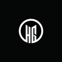 hg monogram logo geïsoleerd met een draaiende cirkel vector