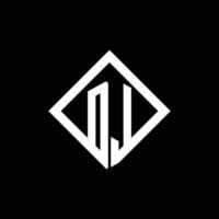 dl logo monogram met vierkante draaistijl ontwerpsjabloon vector