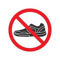 schoenen verboden teken. vector illustratie.