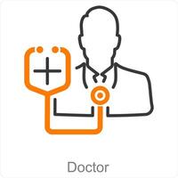 dokter en scrubs icoon concept vector