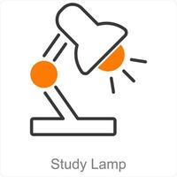 studie lamp en bureau icoon concept vector