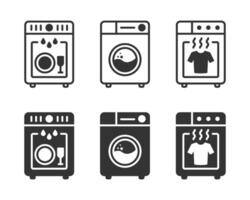 kleren droger icoon. het wassen machine icoon. vaatwasser icoon. vector illustratie.
