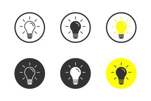 licht lamp icoon set. idee icoon. vector. vector