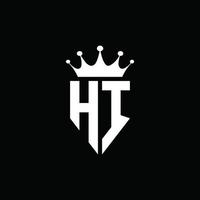 hallo logo monogram embleemstijl met kroonvorm ontwerpsjabloon vector
