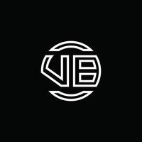 vb logo monogram met negatieve ruimte cirkel afgeronde ontwerpsjabloon vector