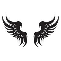 Vleugels stijl zwart icoon vector veren mooi ontwerp.
