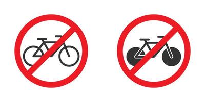 fiets verboden icoon. Nee fiets teken. vector illustratie.