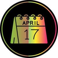 17e van april glyph ten gevolge kleur icoon vector