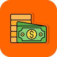 valuta gevulde oranje achtergrond icoon vector