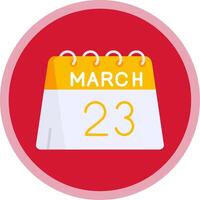 23e van maart vlak multi cirkel icoon vector