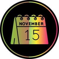 15e van november glyph ten gevolge kleur icoon vector