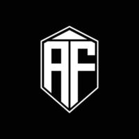 af logo monogram met embleem vorm combinatie tringle op top ontwerpsjabloon vector