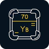 ytterbium lijn geel wit icoon vector