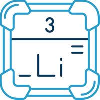 lithium lijn blauw twee kleur icoon vector