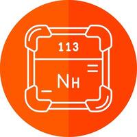 nihonium lijn rood cirkel icoon vector