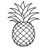 ananas schets kleur bladzijde illustratie voor kinderen en volwassen vector