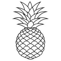 ananas schets kleur bladzijde illustratie voor kinderen en volwassen vector