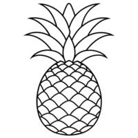 ananas schets kleur bladzijde illustratie voor kinderen en volwassen vector