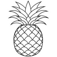 ananas schets kleur bladzijde illustratie voor kinderen en volwassen vector