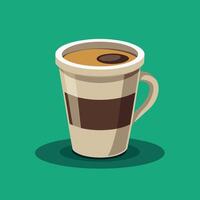 koffie kop tekenfilm illustratie, koffie mok drinken icoon concept geïsoleerd vector