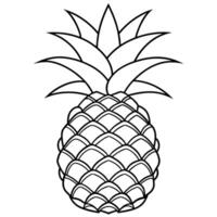 ananas schets kleur bladzijde illustratie voor kinderen en volwassen vector