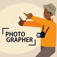 afro-amerika fotograaf vector