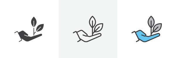 blad in hand- icoon vector